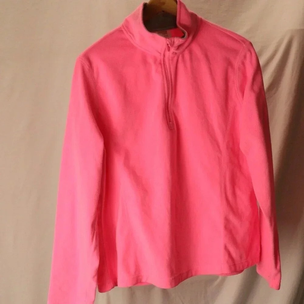 Jacket Danskin Now XL/XG (16-18) pink fleece 1/4 zip women‎ Athletic wear